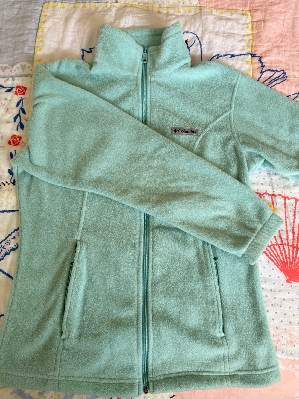 Columbia Mint Green Full-Zip Fleece Jacket